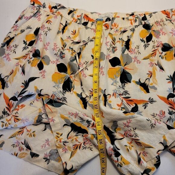 Rachel Zoe 100% Linen Shorts Womens Plus Size 3X  Multicolor Floral Tropical - Picture 7 of 9